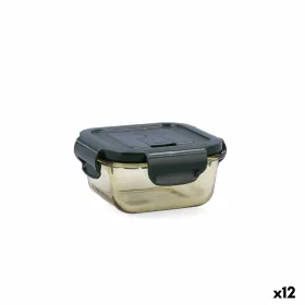 Hermētiska Pusdienu Kastīte Bidasoa Infinity Kvadrāta 310 ml Dzeltens Stikls (12 gb.)