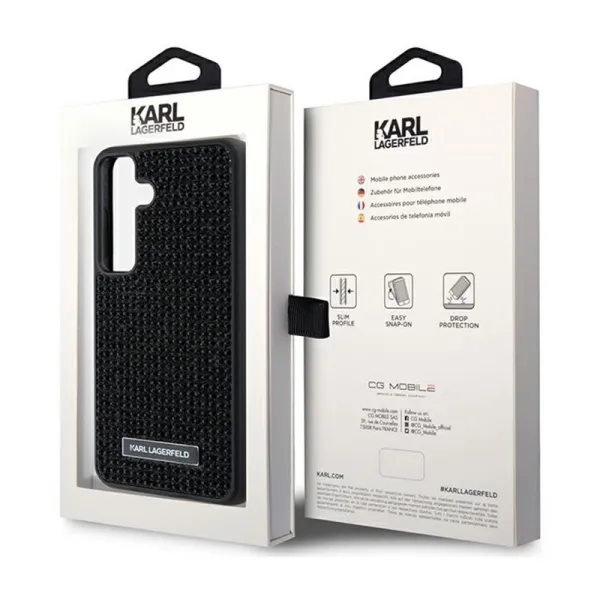 Karl Lagerfeld Rhinestone Metal Logo - Samsung Galaxy S24 Case (black)