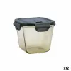 Hermētiska Pusdienu Kastīte Bidasoa Infinity Kvadrāta 900 ml Dzeltens Stikls (12 gb.)