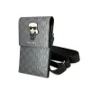 Karl Lagerfeld Monogram Ikonik Patch Wallet Phone Bag - Bag for smartphone and accessories (Silver)