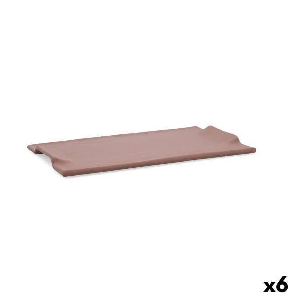 Välipalatarjotin Quid Mineral Gres Terrakotta Keraminen 30 x 18 cm (6 osaa)
