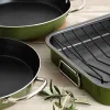Roasting Tin Quid Naturalia Green Metal 42 x 30,5 x 6,3 cm Grille