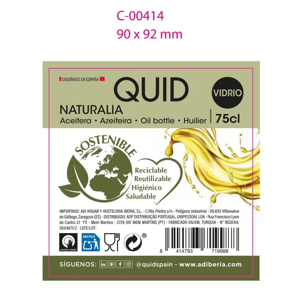 Mausteikko Quid Naturalia Vihreä Lasi 750 ml