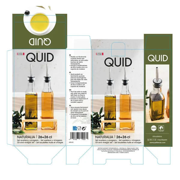 Набор масла и уксуса Quid Naturalia Прозрачный Cтекло 260 ml