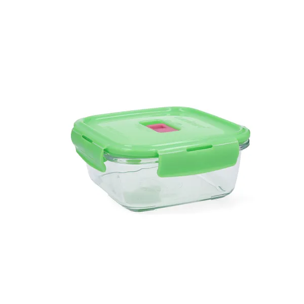 Hermetiška priešpiečių dėžutė Luminarc Pure Box Holy Žalia stiklas Kvadratai 760 ml (6 vnt.)