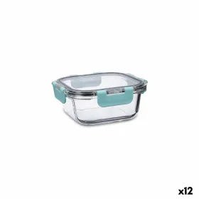 Герметичная коробочка для завтрака Quid Purity Квадратный 530 ml Прозрачный Cтекло (12 штук)