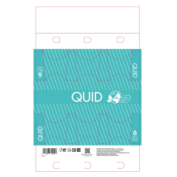 Set of glasses Quid Twist Transparent Glass 260 ml (6 Units)