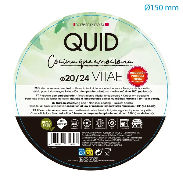 Set of pans Quid Vitae Carbon steel Black (2 Pieces)