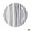 Flat Plate Bidasoa Zigzag Multicolour Ceramic Ø 26,5 cm (12 Units)