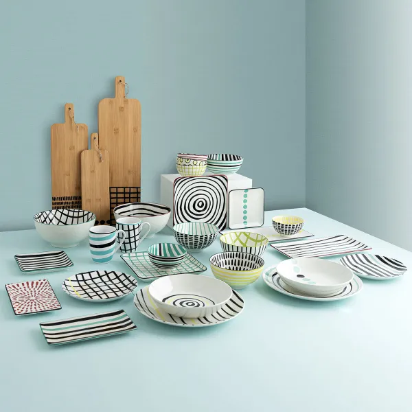 Plokščia lėkštė Bidasoa Zigzag Spalvotas Keramikinis Ø 26,5 cm (12 vnt.)
