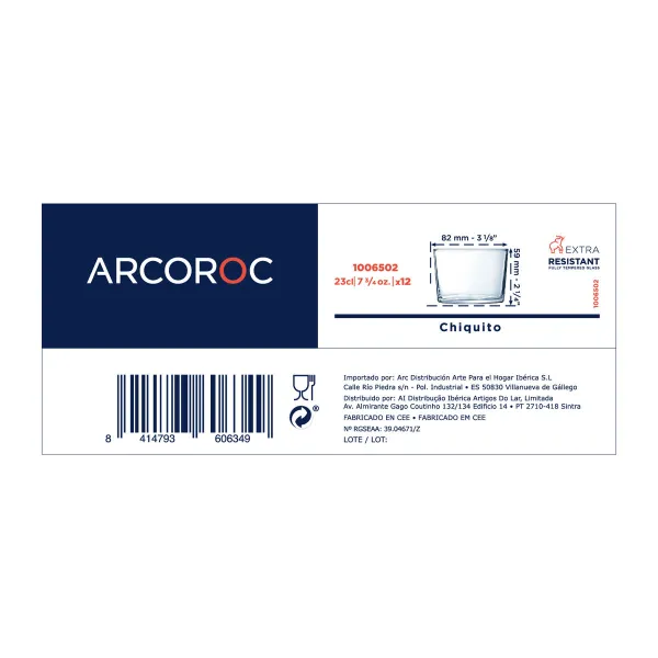 Набор стаканов Arcoroc Chiquito Прозрачный Cтекло 230 ml (12 штук)