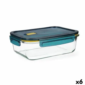 Ilmatiivis eväsrasia Quid Astral Sininen Lasi 1,52 L 23 x 17,5 x 8,4 cm (6 osaa)