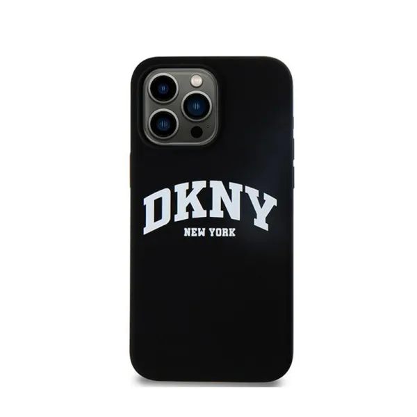 DKNY Liquid Silicone White Printed Logo MagSafe - Case for iPhone 15 Pro Max (black)