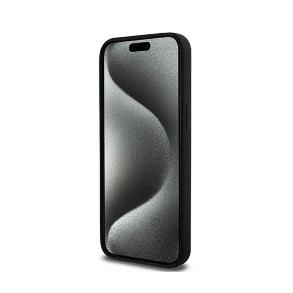 DKNY Liquid Silicone White Printed Logo MagSafe - Case for iPhone 15 Pro Max (black)