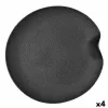 Snack tray Bidasoa Fosil Black Ceramic Aluminium Oxide 31,4 x 31,2 x 4 cm (4 Units)