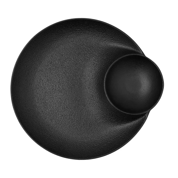Gili lėkštė Bidasoa Fosil Juoda Keramikinis 27,5 x 25,7 x 3,6 cm (8 vnt.)