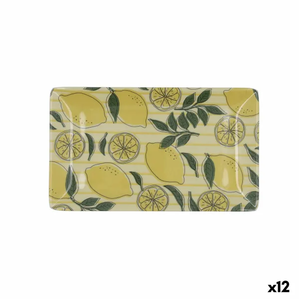 Välipalatarjotin Quid Sicilia Monivärinen Bioplasti Sitruuna 25 x 15 x 2 cm (12 osaa)