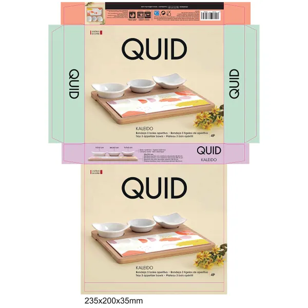 Serving set Quid Kaleido Multicolour Wood 23 x 19,5 x 3,5 cm 5 Pieces