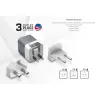 Energizer Ultimate - Multiplug EU / UK / US mains charger GaN 38W PD + QC3.0 (Silver)