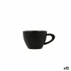 Piece Coffee Cup Set Bidasoa Fosil Black Ceramic Aluminium Oxide 800 ml (12 Units)