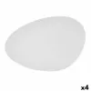 Snack tray Bidasoa Fosil White Ceramic Aluminium Oxide Oval 39,1 x 26,3 x 3,4 cm (4 Units)