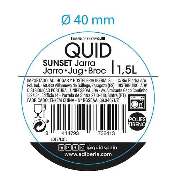 ąsotis Quid Sunset Koralas Plastmasinis 1,5 L