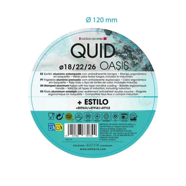 Keptuvių rinkinys Quid Oasis Juoda Metalinis 3 Dalys