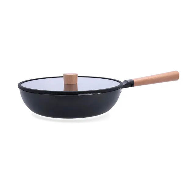 Casserole with Lid Quid Naturalia Black Metal 28 cm With lid Stews