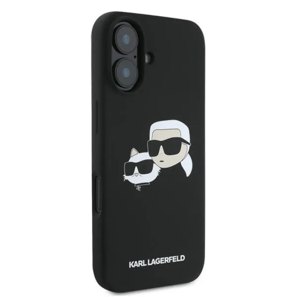 Karl Lagerfeld Silicone Double Heads Print MagSafe - Case iPhone 16 Plus (black)