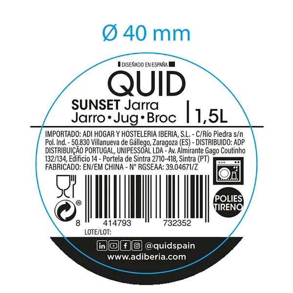 Jug Quid Sunset Blue Plastic 1,5 L