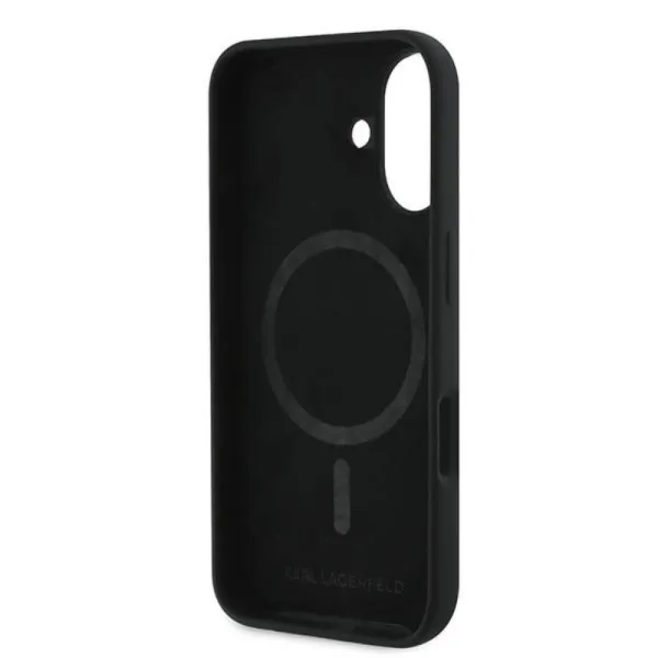 Karl Lagerfeld Silicone Double Heads Print MagSafe - Case iPhone 16 Plus (black)