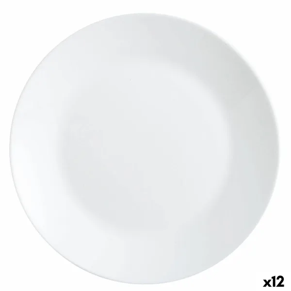 Плоская тарелка Luminarc Zelie Белый Cтекло Ø 25 cm (12 штук)