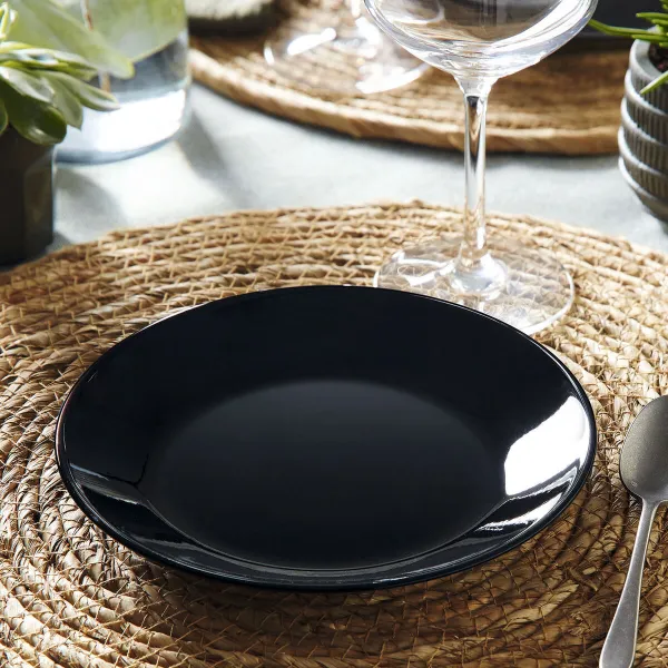 Jälkiruokalautanen Luminarc Zelie Negro Musta Lasi Ø 18 cm (12 osaa)