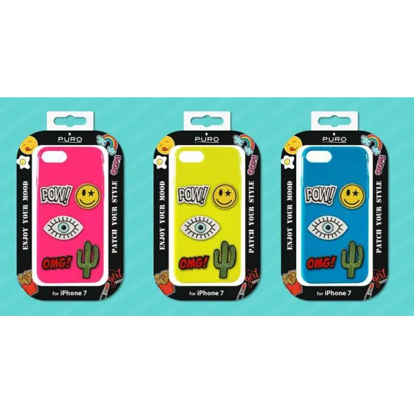 PURO Patch Mania - Case for Samsung Galaxy A3 (2017) containing 5 stickers (yellow)