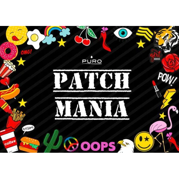 PURO Patch Mania - Case for Samsung Galaxy A3 (2017) containing 5 stickers (yellow)