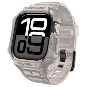 Spigen Rugged Armor Pro V2 – Strap with Case for Apple Watch 10/11 42mm (Dune Beige)