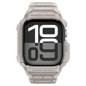 Spigen Rugged Armor Pro V2 – Strap with Case for Apple Watch 10/11 42mm (Dune Beige)