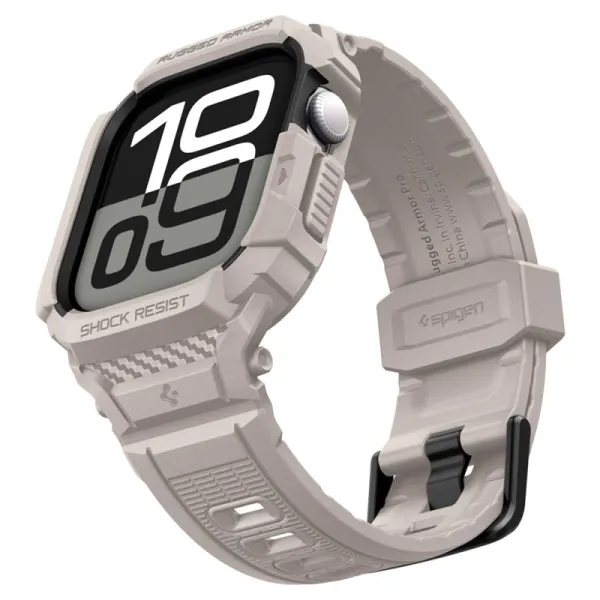 Spigen Rugged Armor Pro V2 – Strap with Case for Apple Watch 10/11 42mm (Dune Beige)