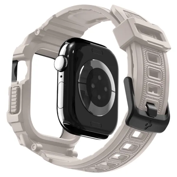 Spigen Rugged Armor Pro V2 – Strap with Case for Apple Watch 10/11 42mm (Dune Beige)