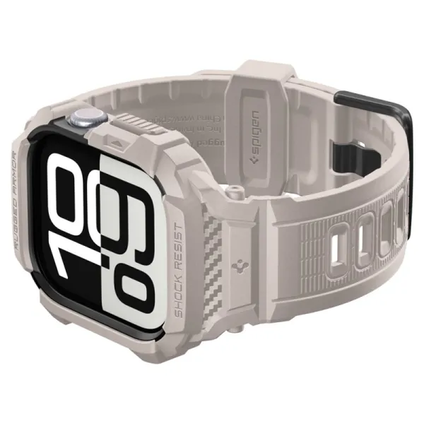 Spigen Rugged Armor Pro V2 – Strap with Case for Apple Watch 10/11 42mm (Dune Beige)