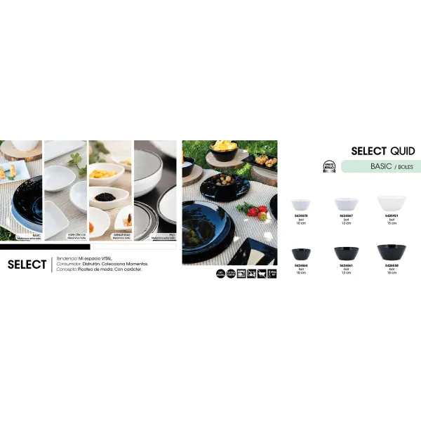 Suupistekauss Quid Select Basic Must Melamiin 15 cm (24 Ühikut)