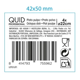 Užkandžių dėklas Quid Professional Pulpo Rusvai gelsva 22 cm 4 vnt.