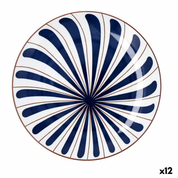 Плоская тарелка Bidasoa Oceanika Синий Керамика Ø 27 cm (12 штук)