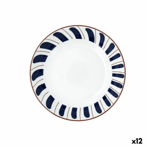 Dziļais šķīvis Bidasoa Oceanika Zils Keramika Ø 20 cm (12 gb.)