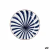 Dessert dish Bidasoa Oceanika Blue Ceramic Ø 19 cm (12 Units)