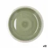 Plokščia lėkštė Quid Calypso Žalia Keramikinis Ø 27 cm (12 vnt.)
