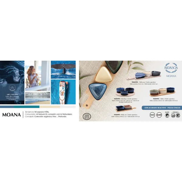 Appetizer Set Bidasoa Moana Multicolour Ceramic 25 x 9,5 x 4,5 cm 3 Pieces (12 Units)