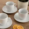 Cup with Plate Quid New Renova White Ceramic 200 ml (6 Units)