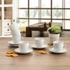 Cup with Plate Quid New Renova White Ceramic 200 ml (6 Units)