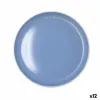 Flat Plate Bidasoa Moana Blue Ceramic Ø 26 cm (12 Units)